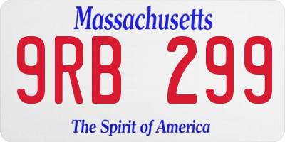 MA license plate 9RB299
