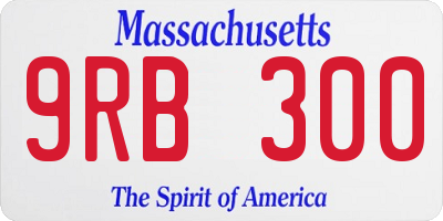 MA license plate 9RB300