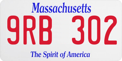 MA license plate 9RB302