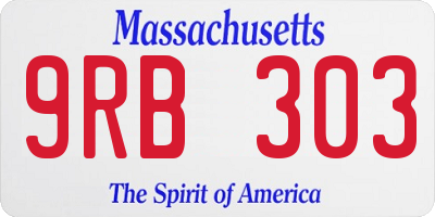 MA license plate 9RB303