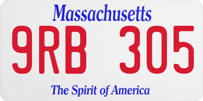 MA license plate 9RB305