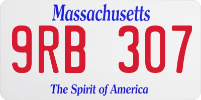 MA license plate 9RB307