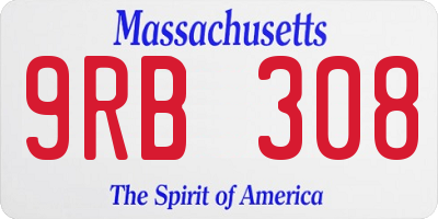 MA license plate 9RB308