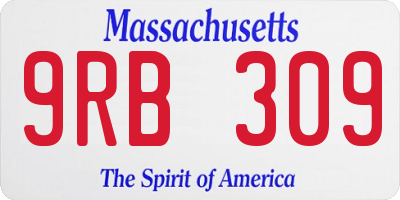 MA license plate 9RB309