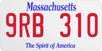 MA license plate 9RB310