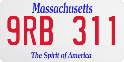 MA license plate 9RB311