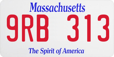 MA license plate 9RB313