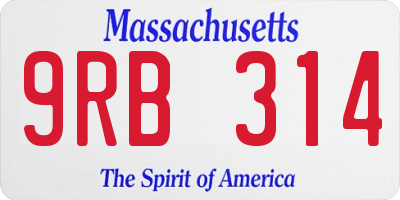 MA license plate 9RB314