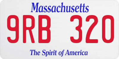 MA license plate 9RB320