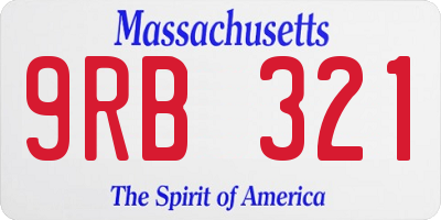 MA license plate 9RB321