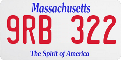 MA license plate 9RB322