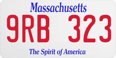 MA license plate 9RB323