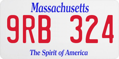 MA license plate 9RB324