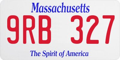 MA license plate 9RB327