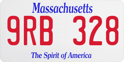 MA license plate 9RB328