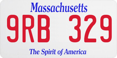 MA license plate 9RB329