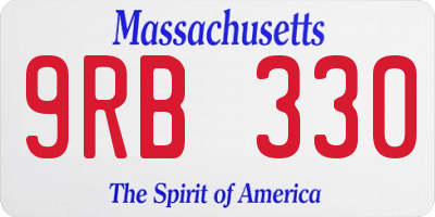 MA license plate 9RB330