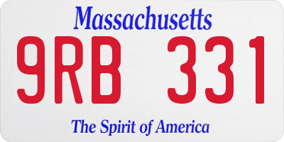 MA license plate 9RB331