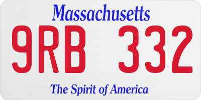 MA license plate 9RB332