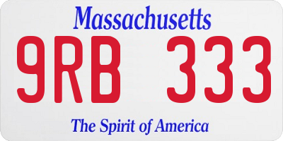 MA license plate 9RB333