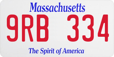 MA license plate 9RB334