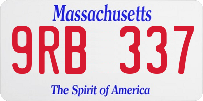 MA license plate 9RB337