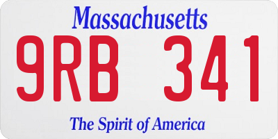 MA license plate 9RB341