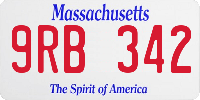 MA license plate 9RB342