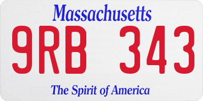 MA license plate 9RB343