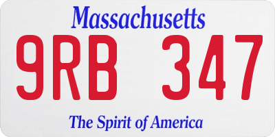 MA license plate 9RB347