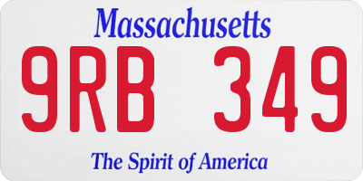 MA license plate 9RB349