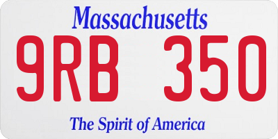 MA license plate 9RB350