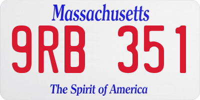 MA license plate 9RB351