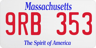 MA license plate 9RB353