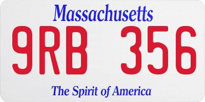 MA license plate 9RB356