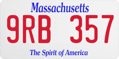 MA license plate 9RB357
