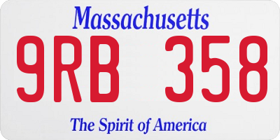 MA license plate 9RB358