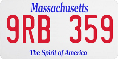 MA license plate 9RB359