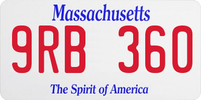 MA license plate 9RB360