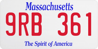 MA license plate 9RB361
