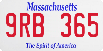 MA license plate 9RB365