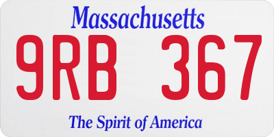 MA license plate 9RB367