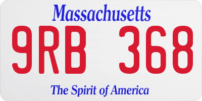 MA license plate 9RB368