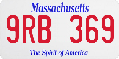 MA license plate 9RB369