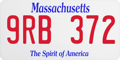 MA license plate 9RB372