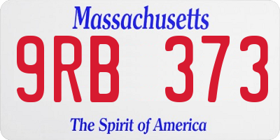 MA license plate 9RB373