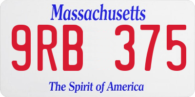 MA license plate 9RB375