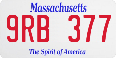 MA license plate 9RB377