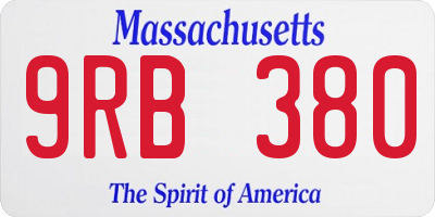 MA license plate 9RB380
