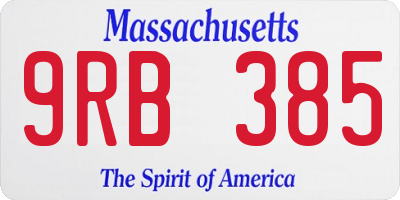 MA license plate 9RB385